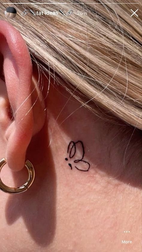 Tiny Behind-the-Ear Line Tattoo Tattoo Design