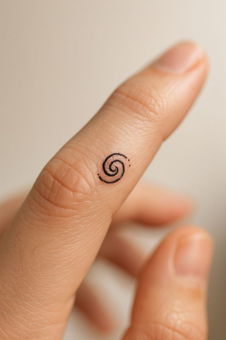 Tiny Finger Spiral Tattoo Tattoo Design