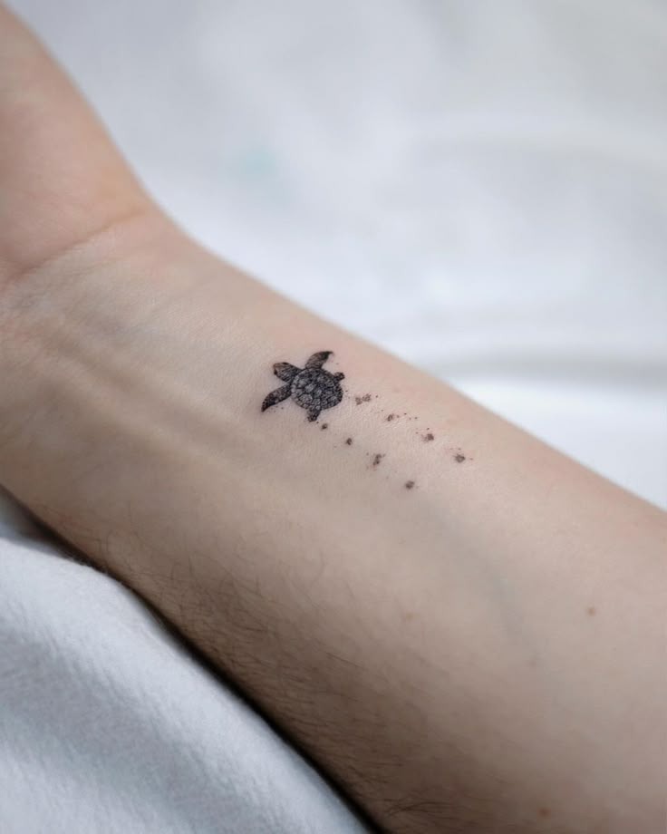 Tiny Sea Turtle Wrist Tattoo Tattoo Design