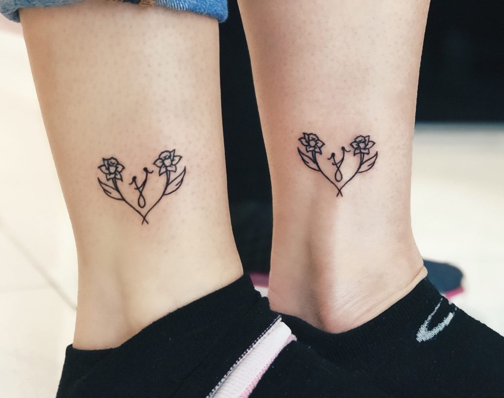 Minimalist Heart Outlines Tattoo Design