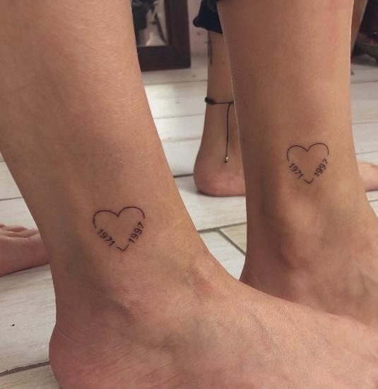 Sketched Heart Pairs Tattoo Design
