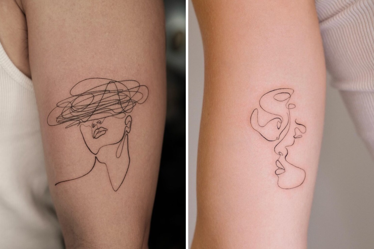 55+ Small One Line Tattoo Ideas For Minimal & Meaningful Ink Featured Lookbook Collage