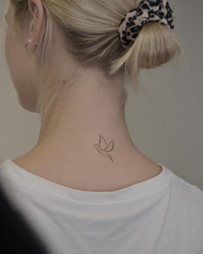 One Line Dove Tattoo Tattoo Design