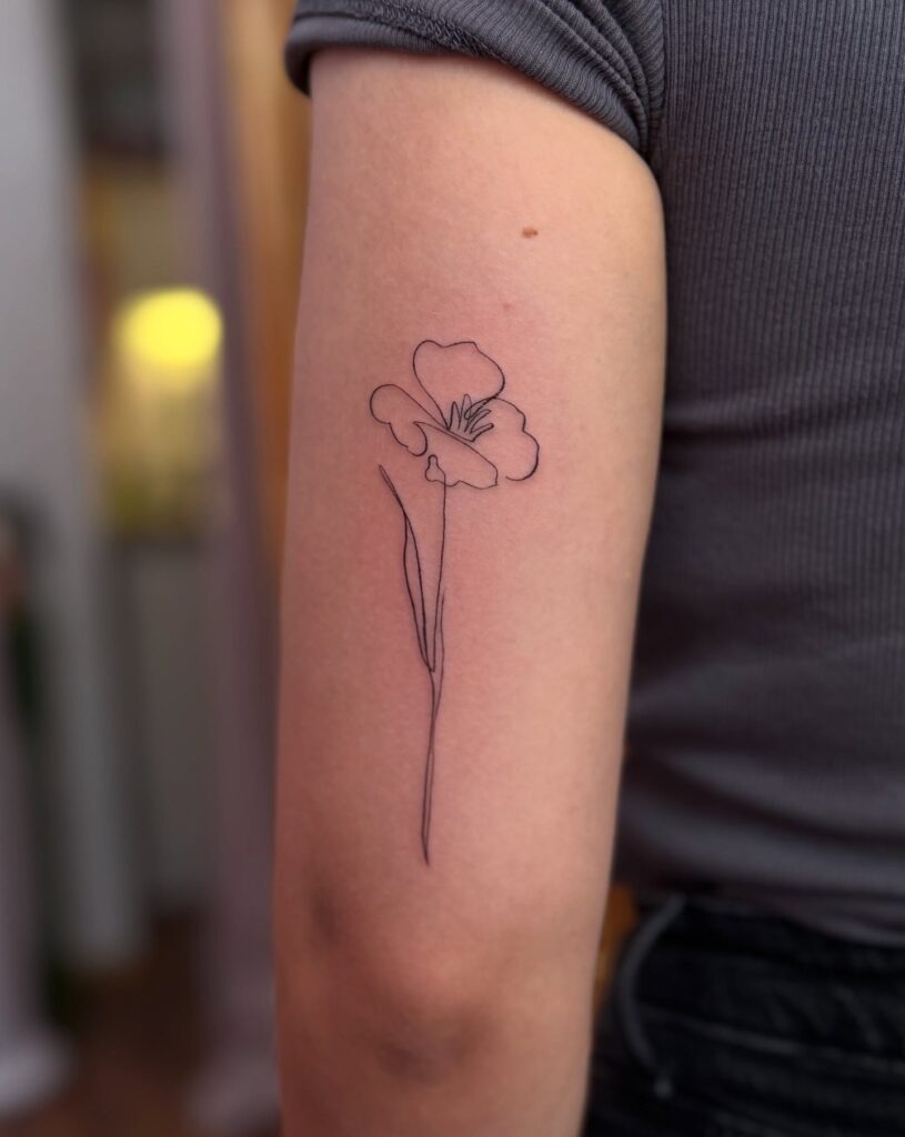 One Line Flower Tattoo Tattoo Design