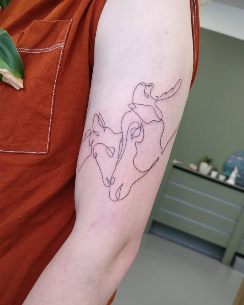 One Line Giraffes Tattoo Tattoo Design