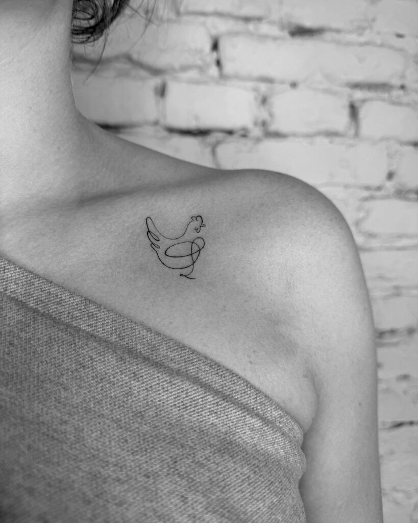 One Line Hen Tattoo Tattoo Design