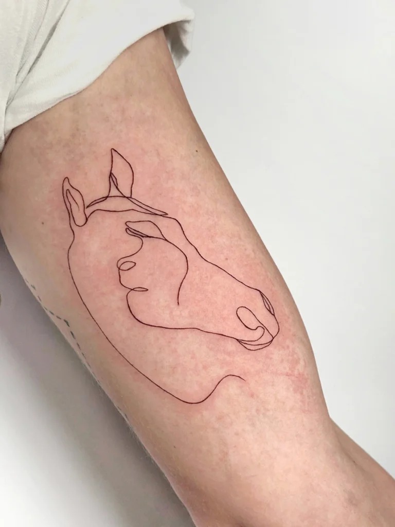 One Line Horse Tattoo Tattoo Design