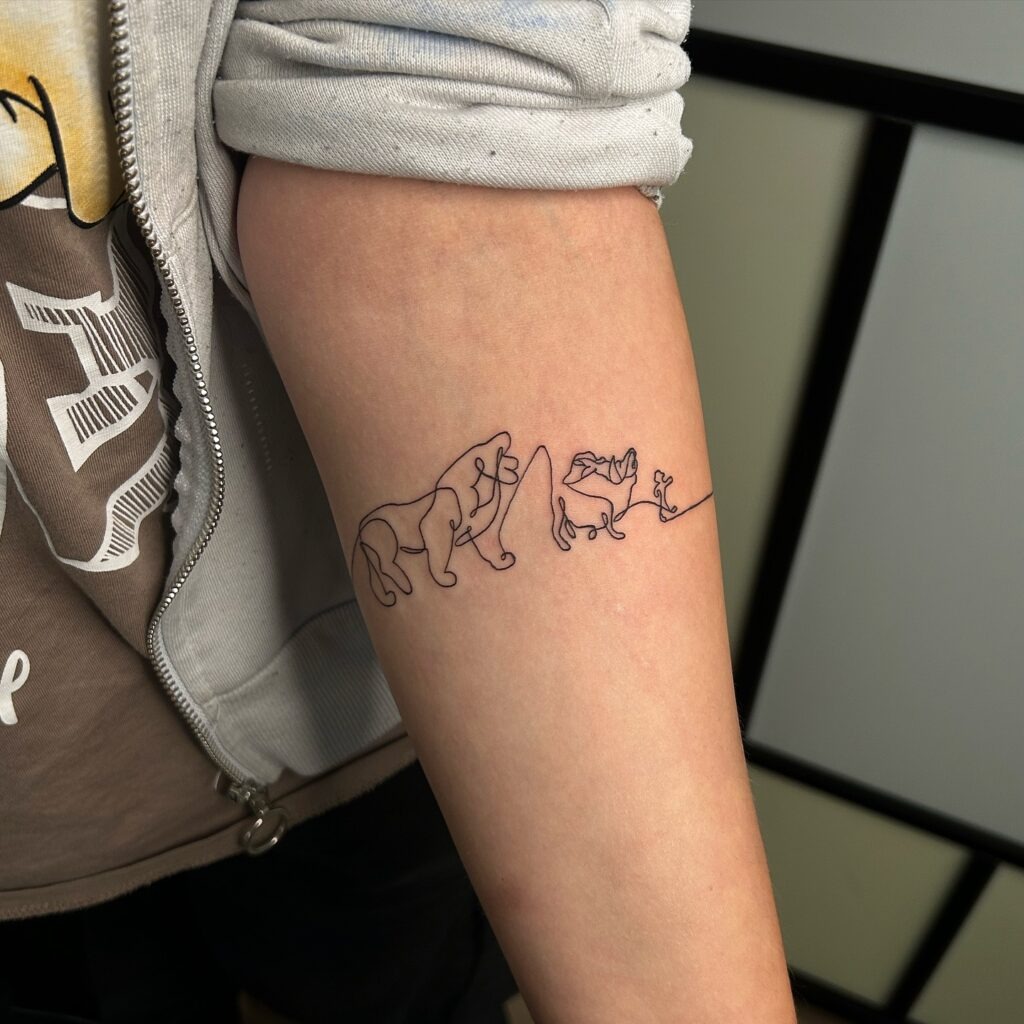 One Line Lion King Trio Tattoo Tattoo Design