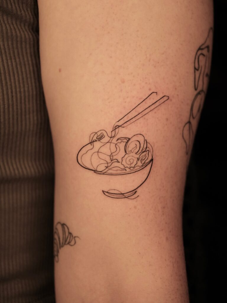 One Line Pho Bowl Tattoo Tattoo Design