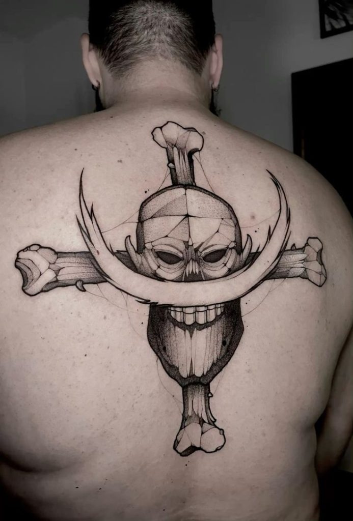 Abstract Whitebeard Emblem Tattoo Design