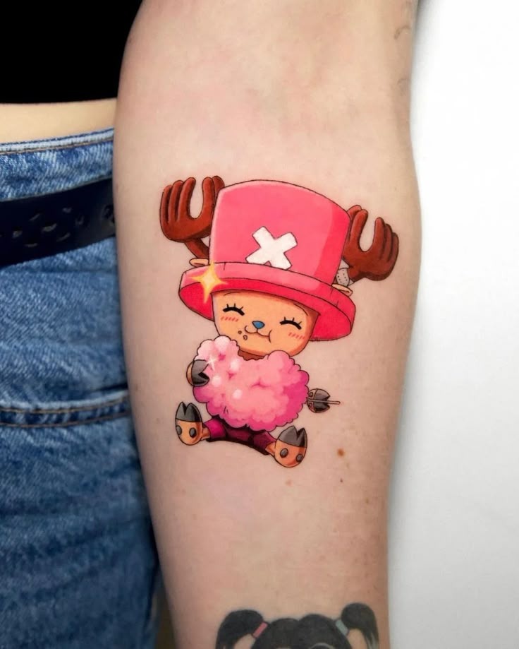Chopper With Cotton Candy Kawaii Tattoo Design