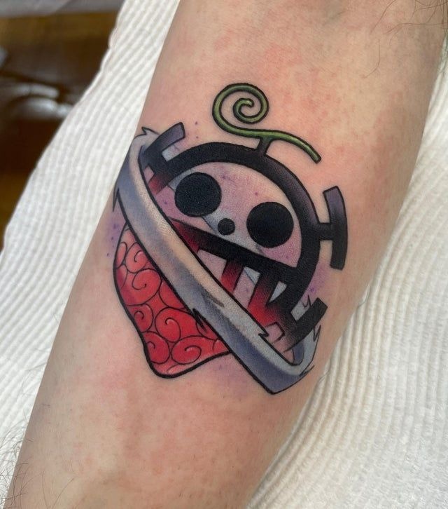 Law-Inspired Devil Fruit Skull Tattoo Design
