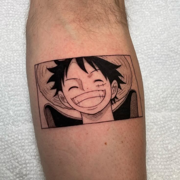 Luffy's Iconic Smile Panel Tattoo Design