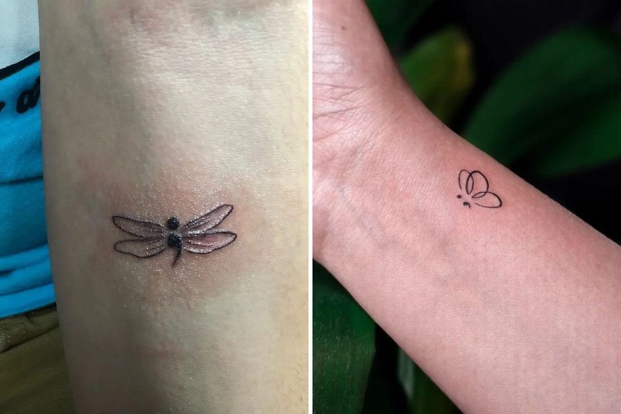 20+ Small Semicolon Tattoo Ideas With Butterfly Sun Star Ocean Infinity Meaning And More