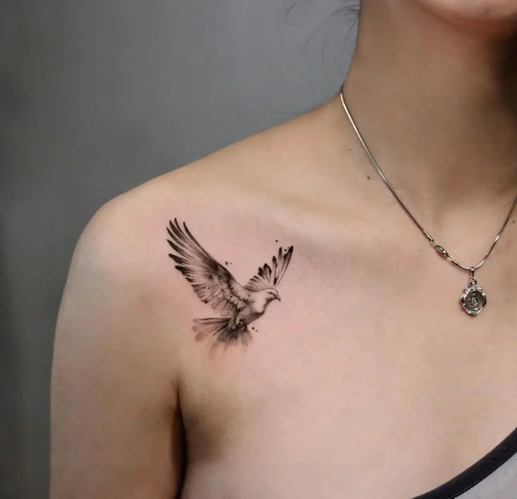 Soft Dotwork Sparrow Tattoo Design