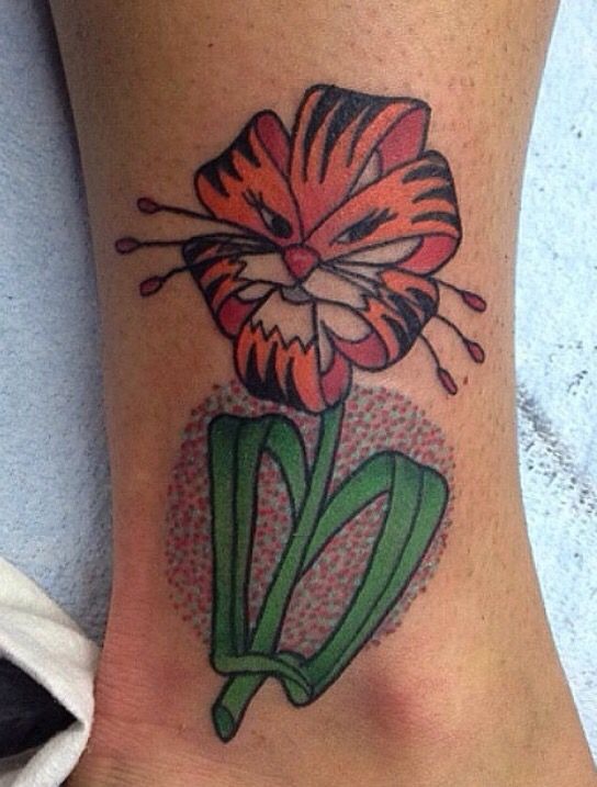 Graphic Traditional Tiger Lily Tattoo Tattoo Design