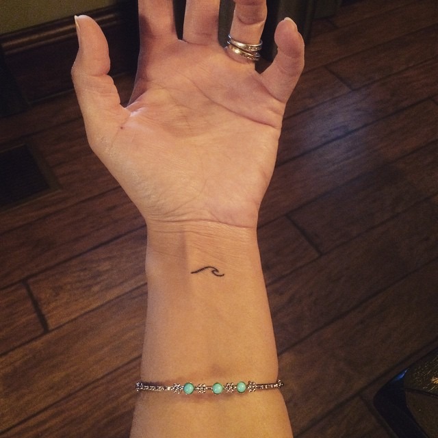 Simple Wave Line Wrist Tattoo Tattoo Design