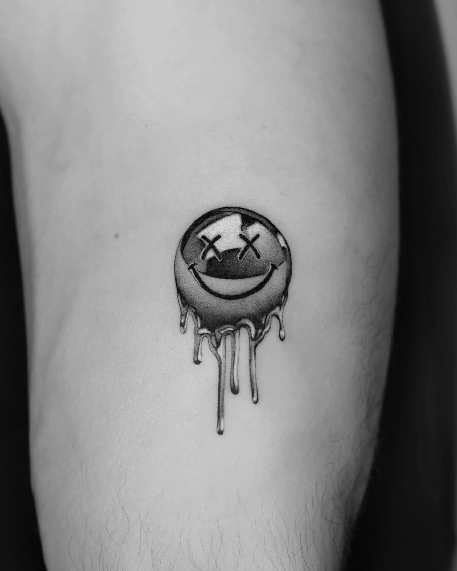 Bold and Melancholic Smiley Face Tattoo Design Tattoo Design