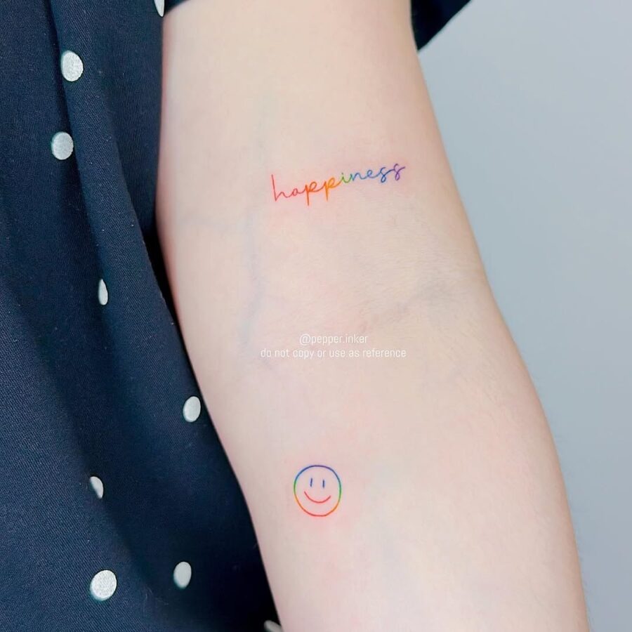 Bright and cheerful smiley face tattoo design Tattoo Design