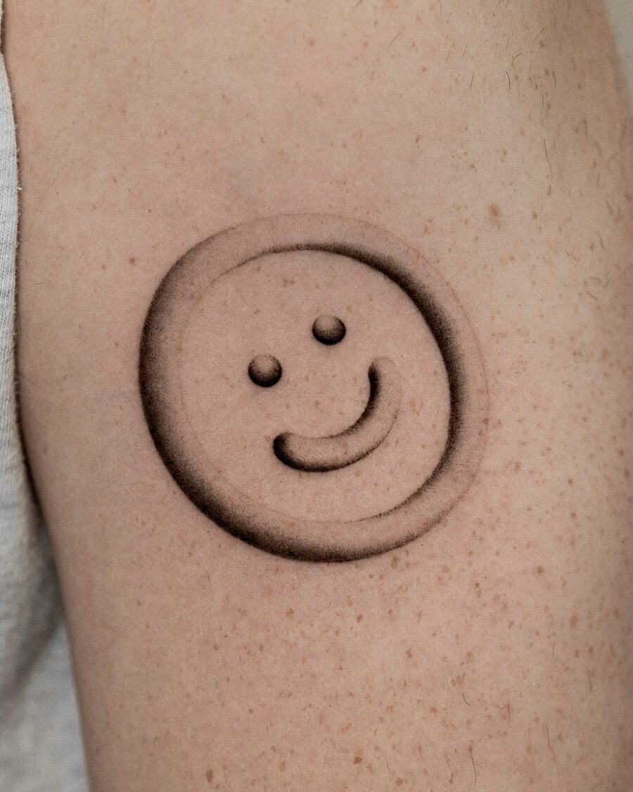 Charming minimalist smiley face tattoo Tattoo Design