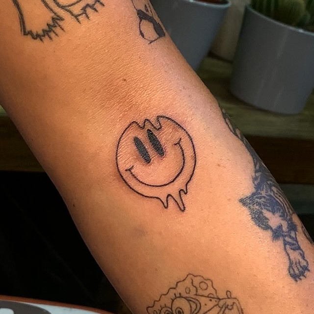 Minimalist Droplet Smiley Face Tattoo Design Tattoo Design