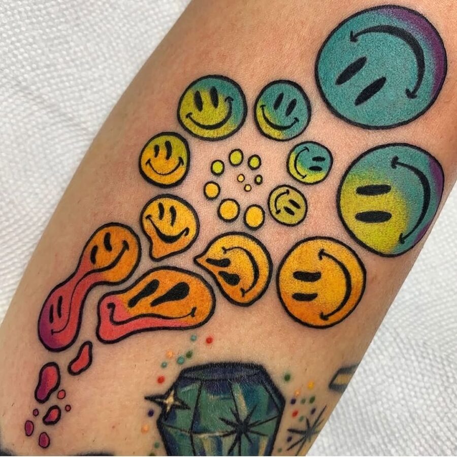 Vibrant Smiley Face Tattoo Collection Tattoo Design