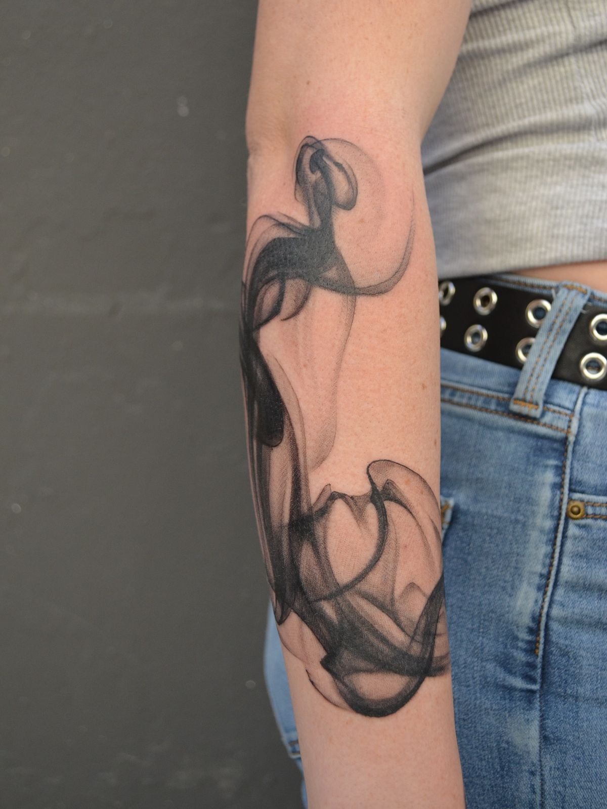 Abstract Dark Smoke Sleeve Tattoo Design