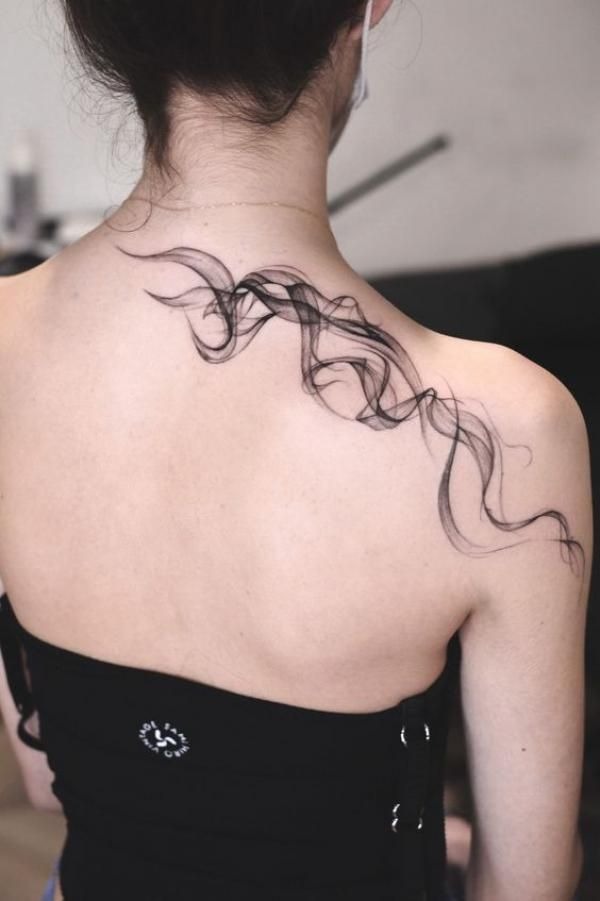 Airy Smoke Line Forearm Tattoo Tattoo Design
