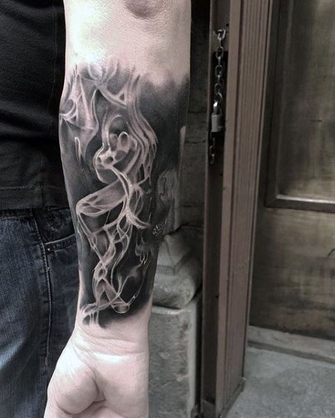 Dark Forexarm Smoke Contrast Tattoo Tattoo Design