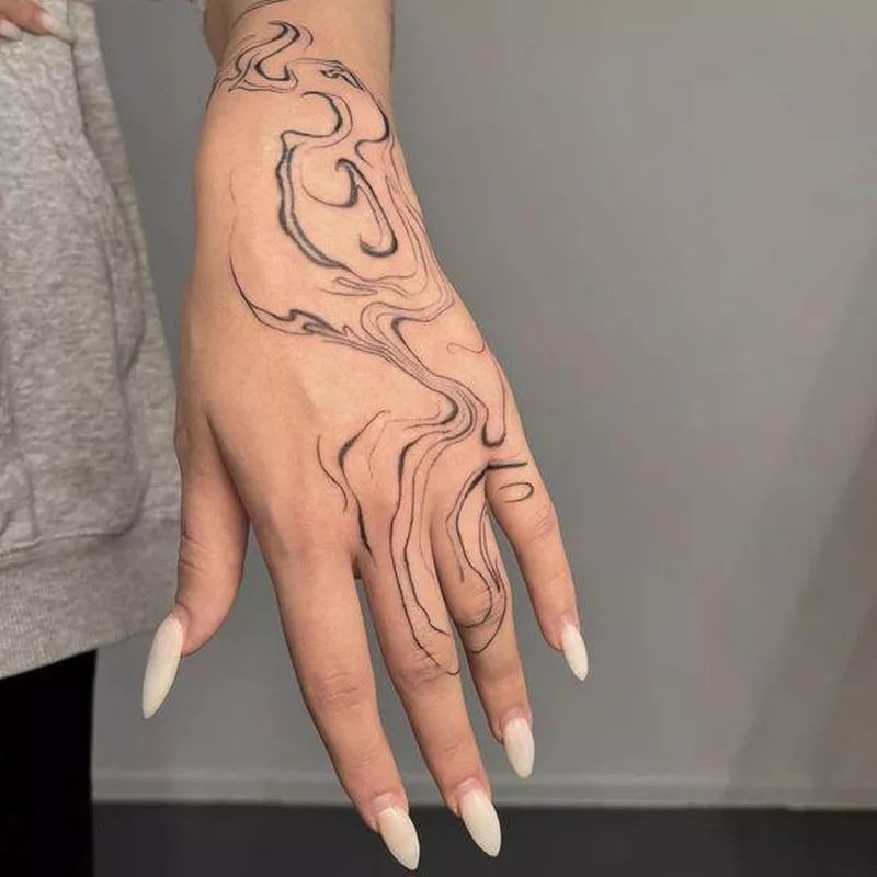 Fluid Smoke Hand Tattoo Tattoo Design