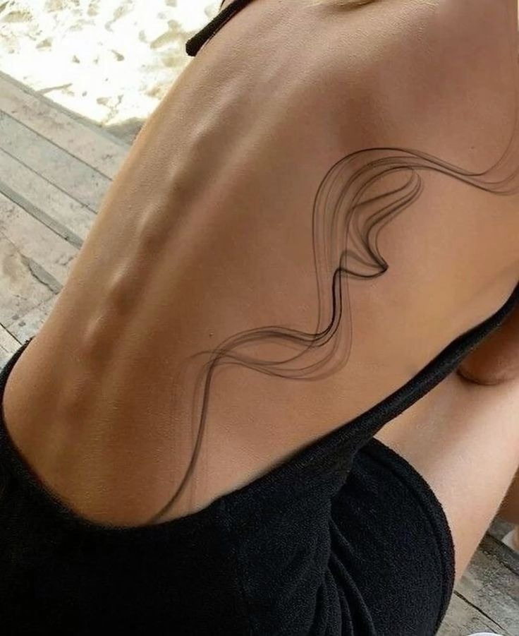 Low-Back Wave Smoke Tattoo Tattoo Design