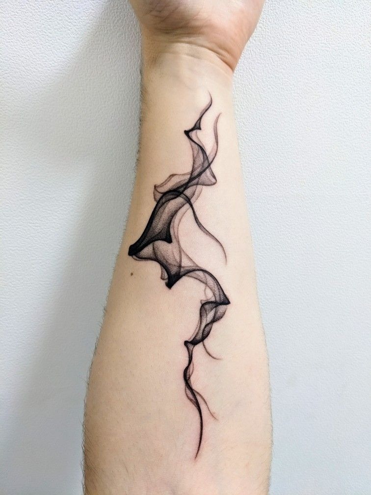 Misty Folded Smoke Forearm Tattoo Tattoo Design