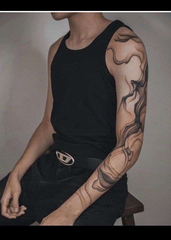 Smoky Flower Shoulder Tattoo Tattoo Design