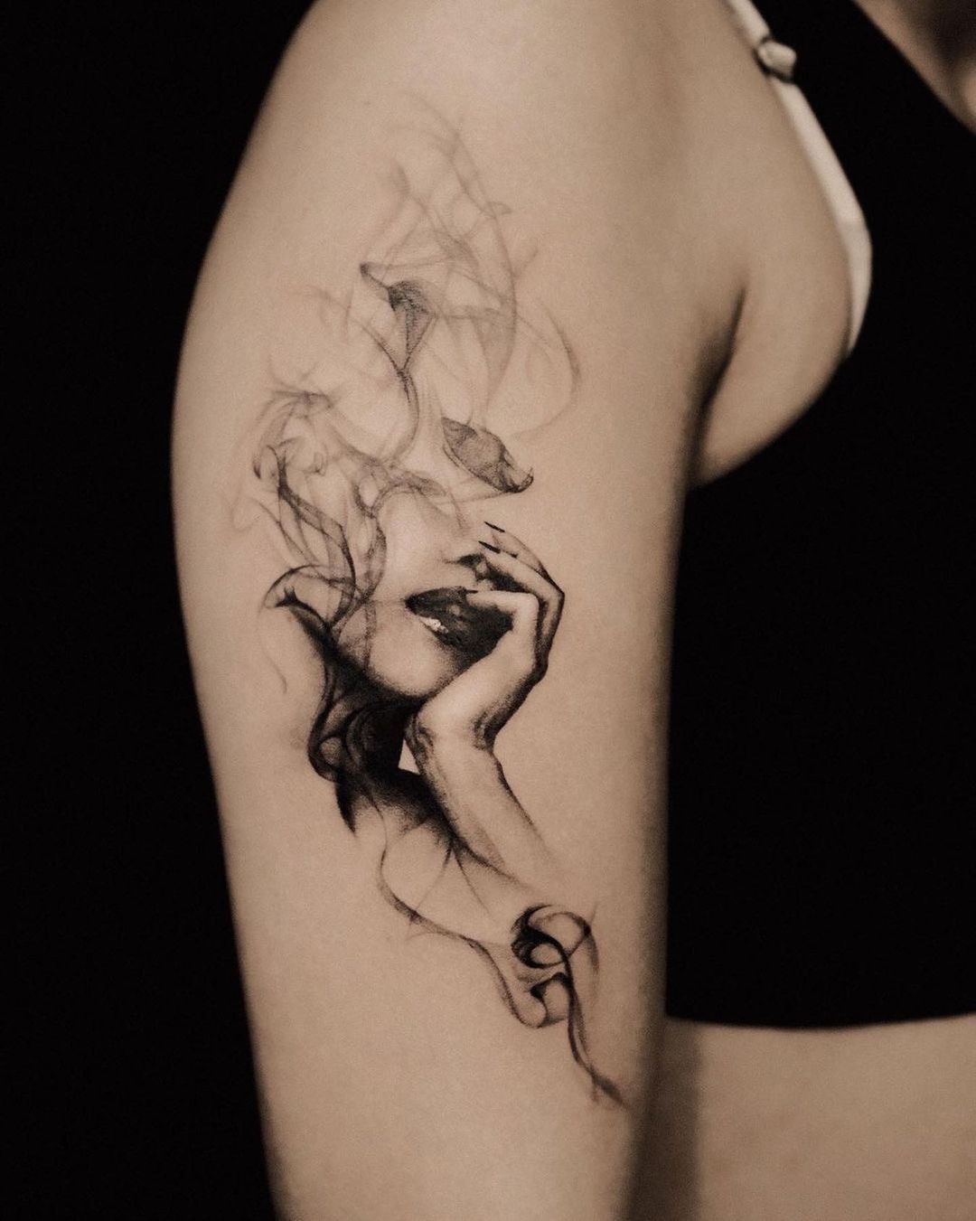 Smoky Hand Illustration Tattoo Tattoo Design