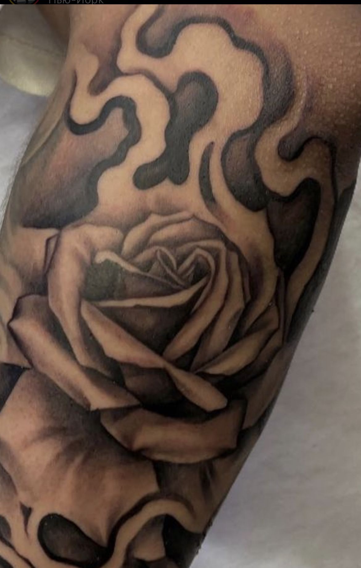 Smoky Rose With Dark Vapors Tattoo Design