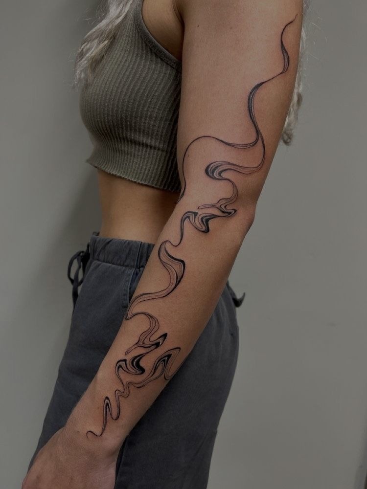 Sunlit Ribbon Smoke Shoulder Tattoo Tattoo Design