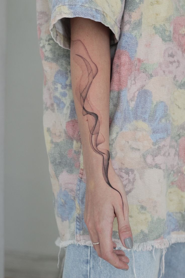 Vertical Smoke Trail Leg Tattoo Tattoo Design