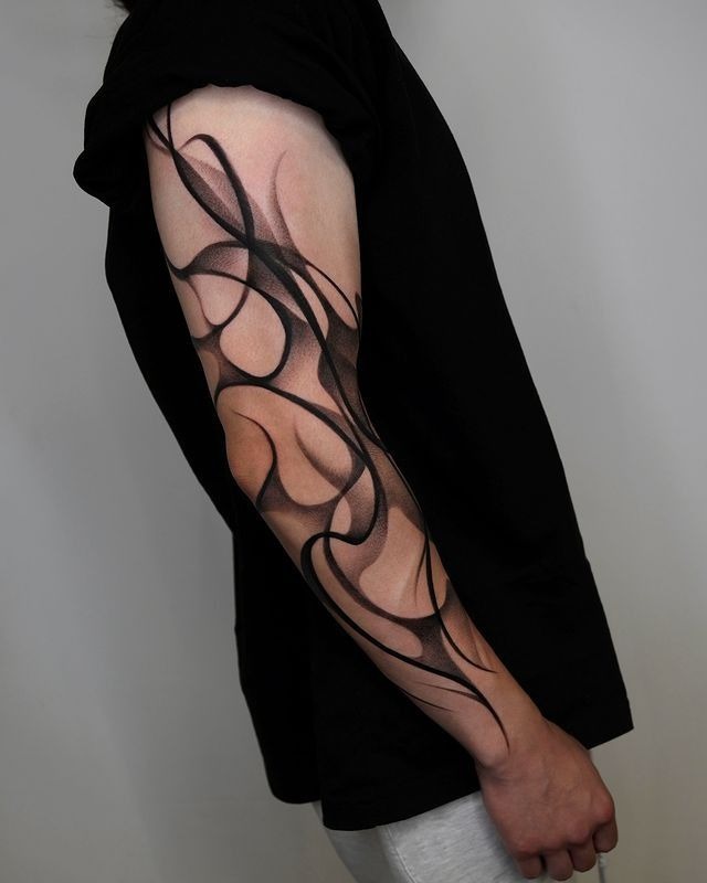 Vertical Spine Smoke Tattoo Tattoo Design