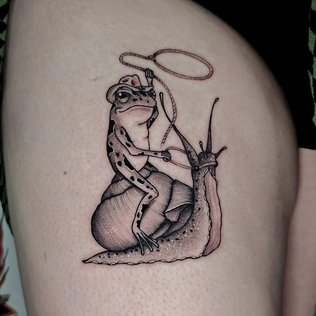 Unique Frog and Snail Tattoo Design Tattoo Design