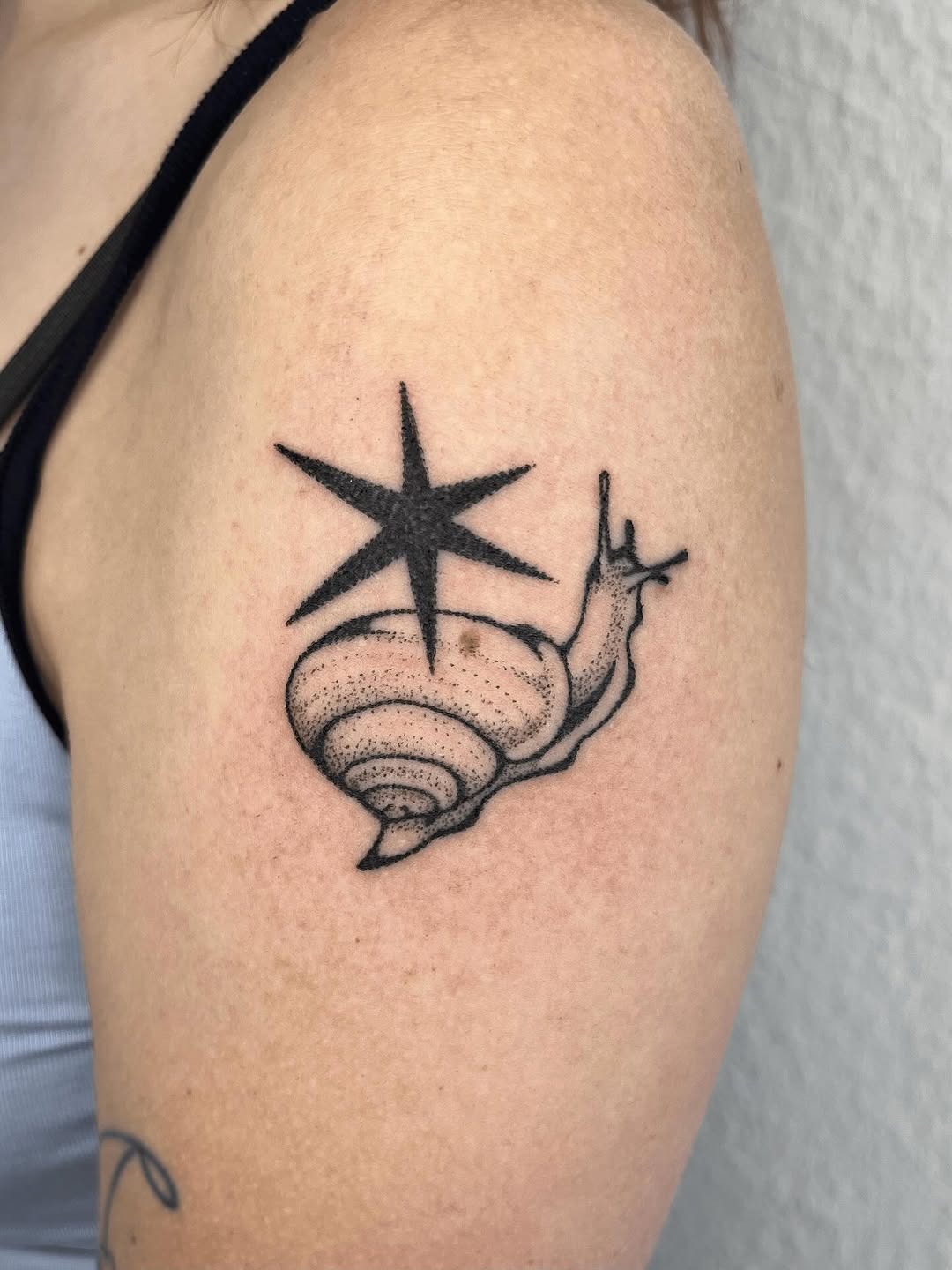 Unique Snail Tattoo with Star Accent Tattoo Design
