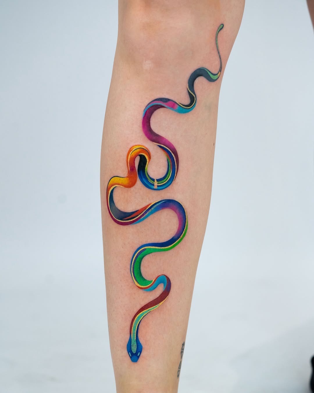 Vibrant snake tattoo with smooth curves Tattoo Design