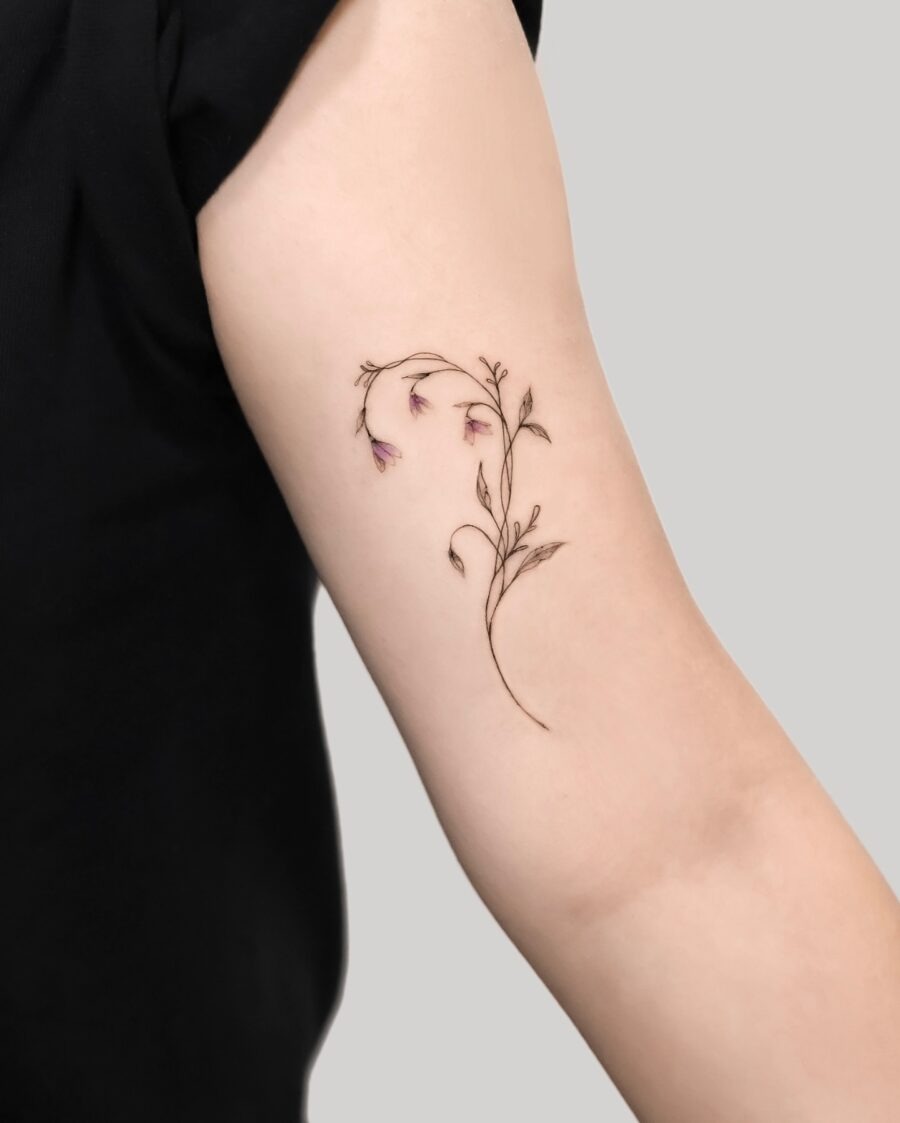 Elegant snowdrop floral tattoo on the arm Tattoo Design