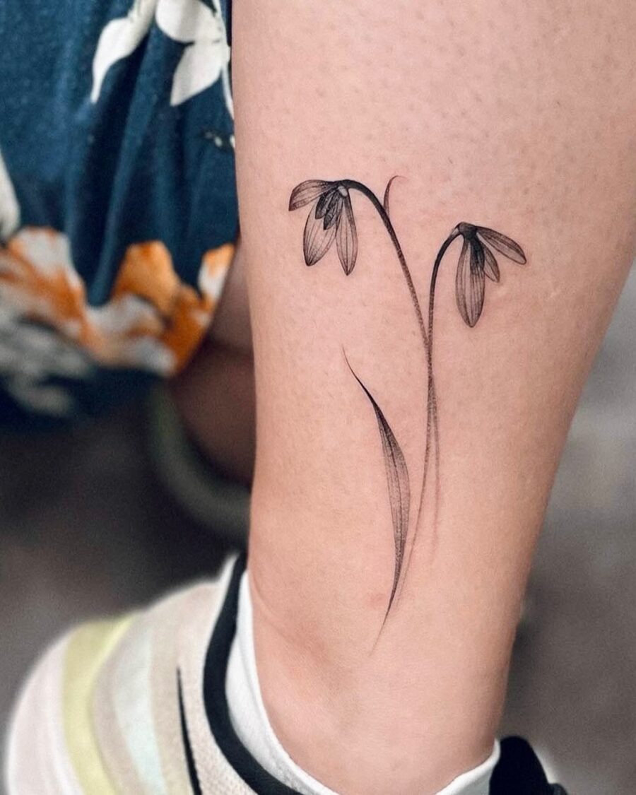 Elegant snowdrop tattoo design for minimalists Tattoo Design