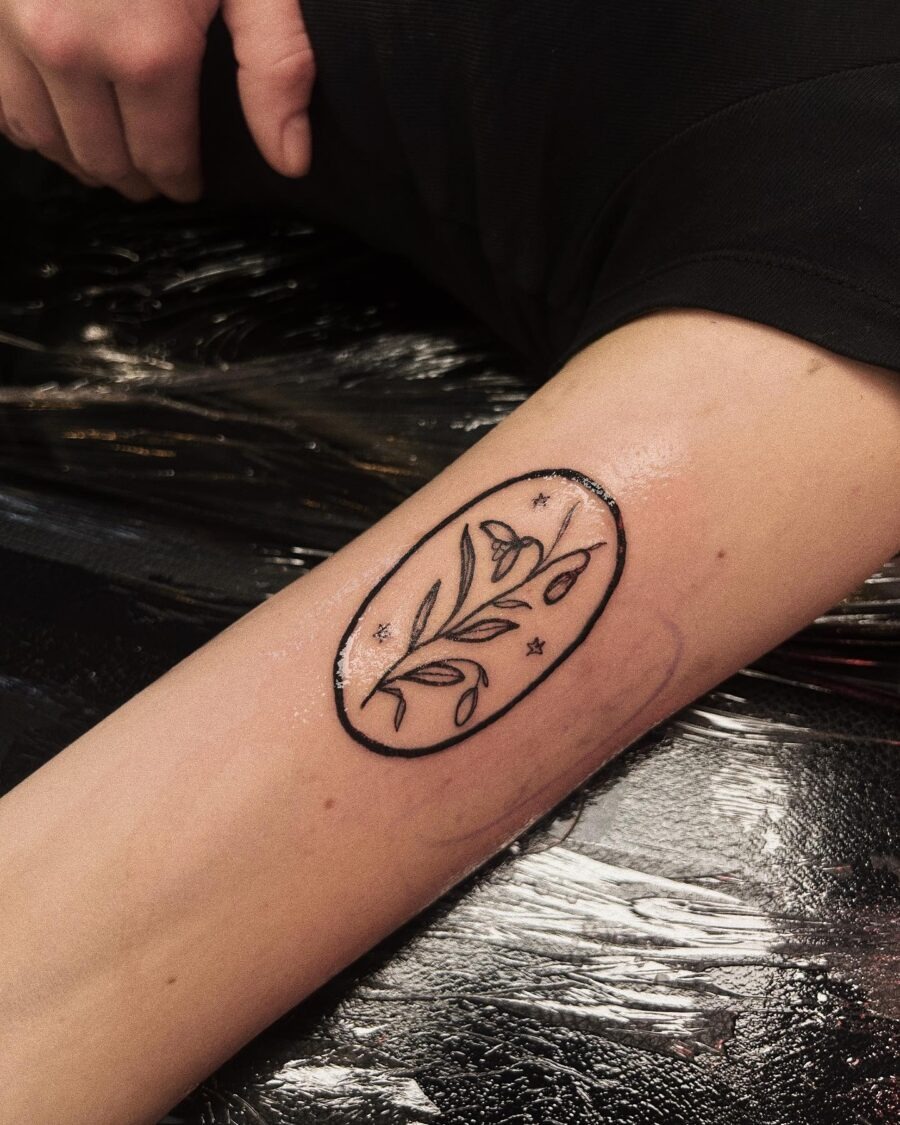 Elegant snowdrop tattoo with minimalist style Tattoo Design
