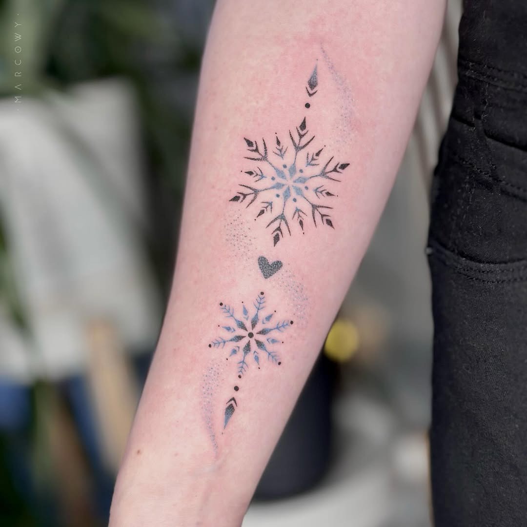 Intricate snowflake tattoo design for winter lovers Tattoo Design