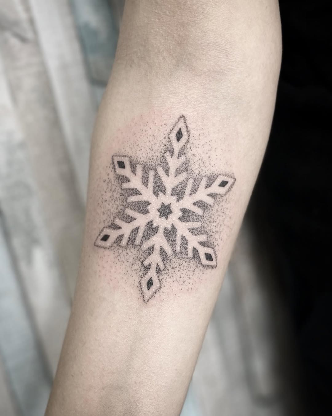 Unique minimalistic snowflake tattoo design pattern Tattoo Design