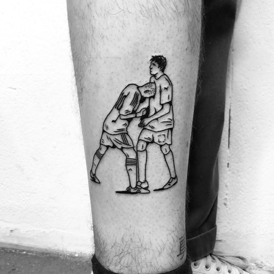 Intense soccer rivalry captured in body art Tattoo Design