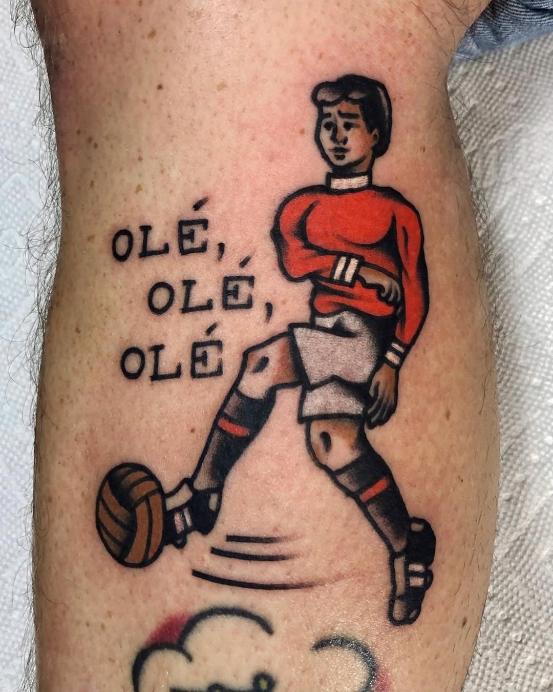 Whimsical soccer tattoo celebrating the game Tattoo Design