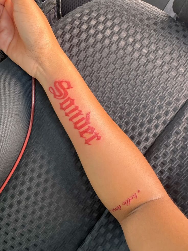 Bold Gothic Sonder Wrist Statement Tattoo Design