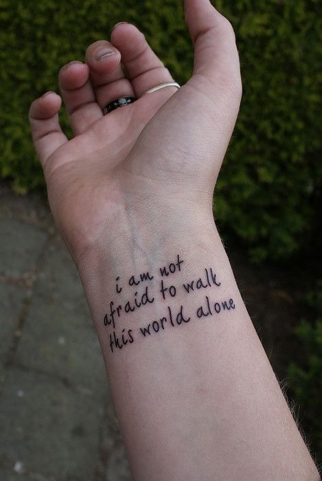Clean Inner Arm Lyric Tattoo with Soft Nostalgia Tattoo Design